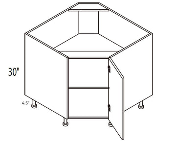 Corner Sink Base Cabinet - RTA - Lacquer White | 36