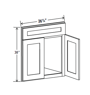 Corner Sink Base Front - 26 - 1/4W x 30H - for use with SBF4242 - Aria Shaker Espresso - RTA - BUILDMYPLACE