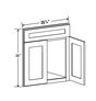 Corner Sink Base Front - 26 - 1/4W x 30H - for use with SBF4242 - Aspen White - BUILDMYPLACE