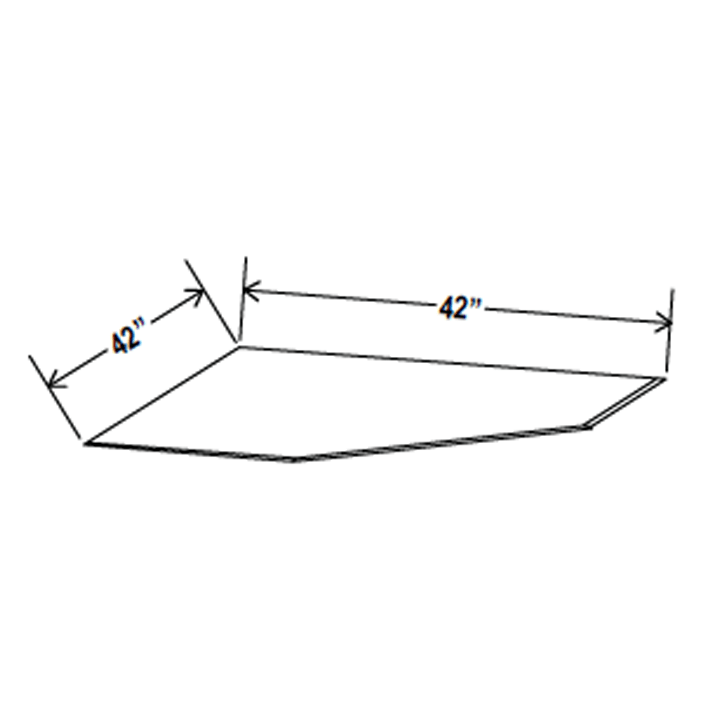 Corner Sink Front Floor - 42W x 42H x 23-1/4D - for use with DCSF42 - Blue Shaker Cabinet - RTA