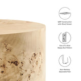 Cosmos 16" Round Burl Wood Side Table - BUILDMYPLACE