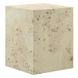 Cosmos 16" Square Burl Wood Side Table - BUILDMYPLACE