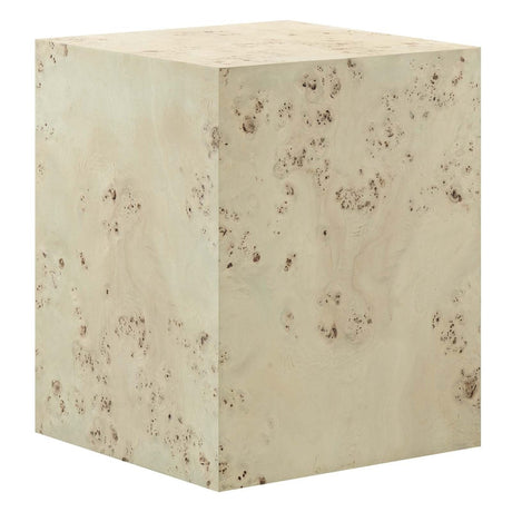 Cosmos 16" Square Burl Wood Side Table - BUILDMYPLACE