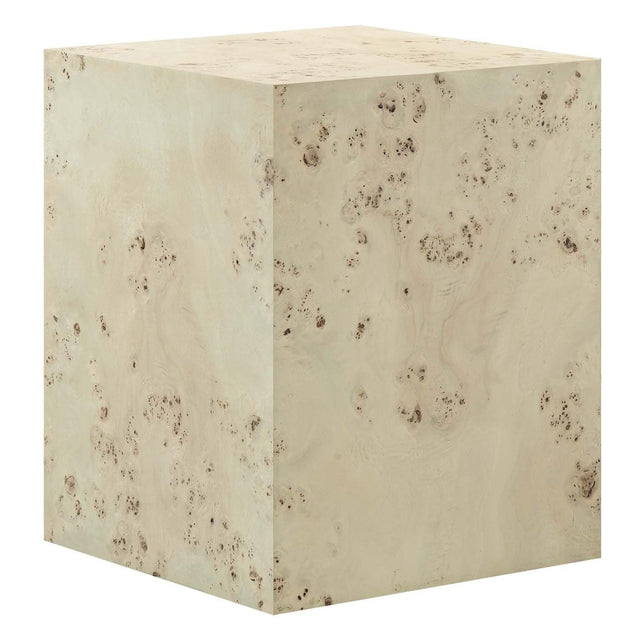 Cosmos 16" Square Burl Wood Side Table - BUILDMYPLACE