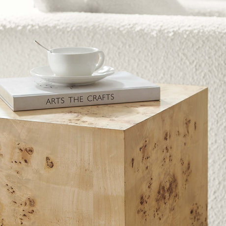 Cosmos 16" Square Burl Wood Side Table - BUILDMYPLACE
