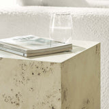 Cosmos 16" Square Burl Wood Side Table - BUILDMYPLACE
