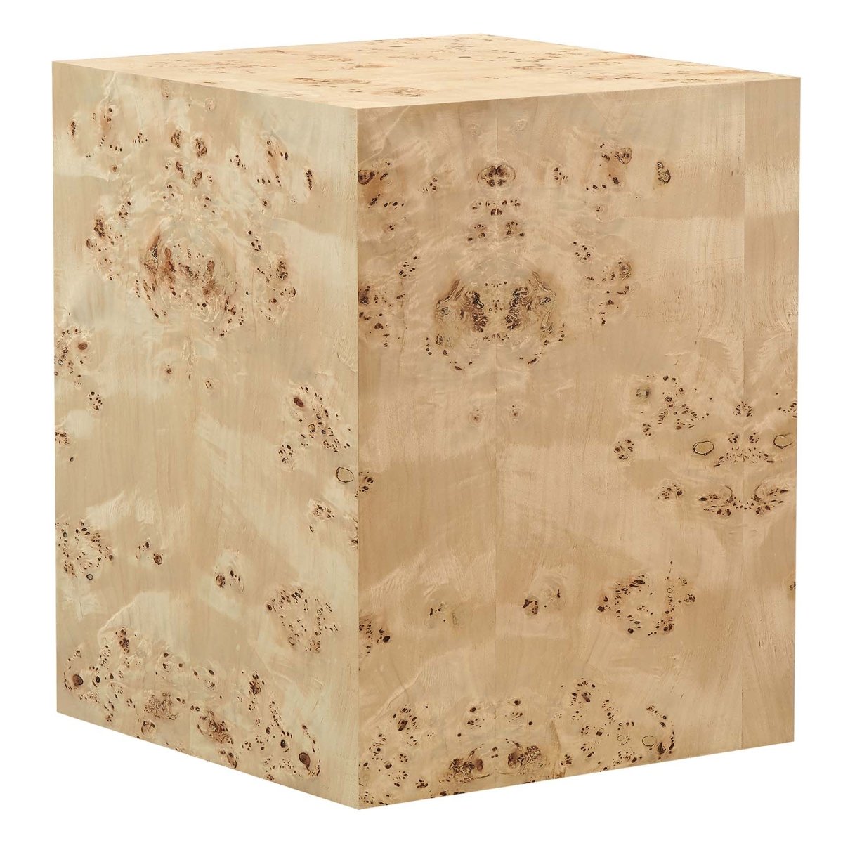 Cosmos 16" Square Burl Wood Side Table - BUILDMYPLACE