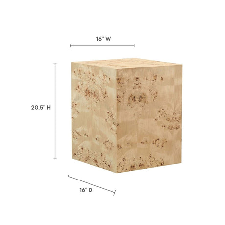 Cosmos 16" Square Burl Wood Side Table - BUILDMYPLACE