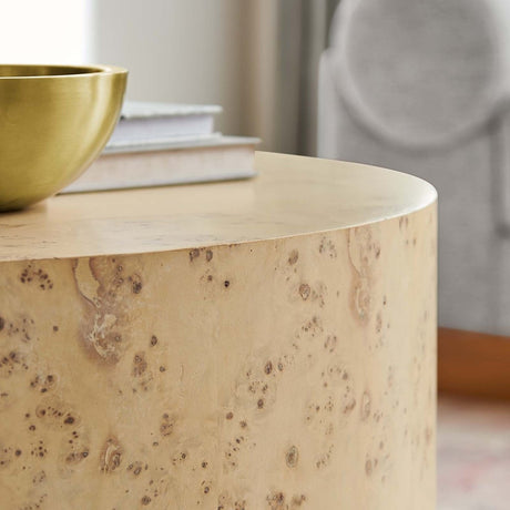 Cosmos 35" Round Burl Wood Coffee Table - BUILDMYPLACE
