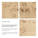 Cosmos 36" Square Burl Wood Coffee Table - BUILDMYPLACE