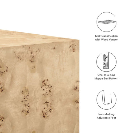 Cosmos 36" Square Burl Wood Coffee Table - BUILDMYPLACE