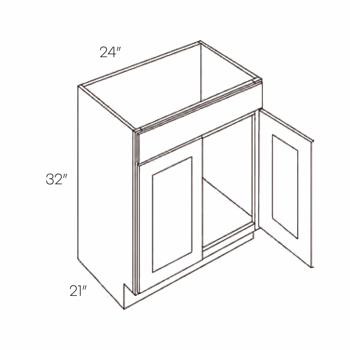 Country Oak 24"W x 32"H x 21"D Vanity Base Cabinet - BUILDMYPLACE