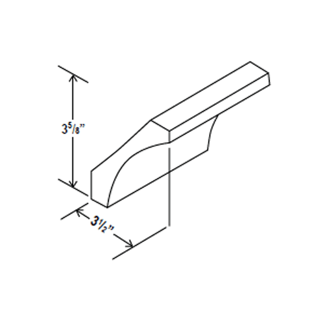 Cove Crown Moulding - 96"W x 3 5/8"H x 3 1/2"D - Aria White Shaker - BUILDMYPLACE