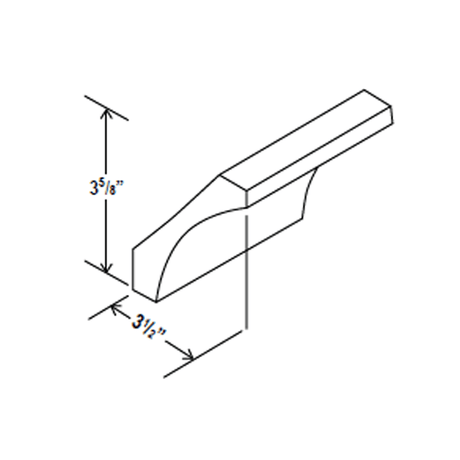 Cove Crown Moulding - 96"W x 3 5/8H x 3 1/2D - Charleston Saddle - BUILDMYPLACE