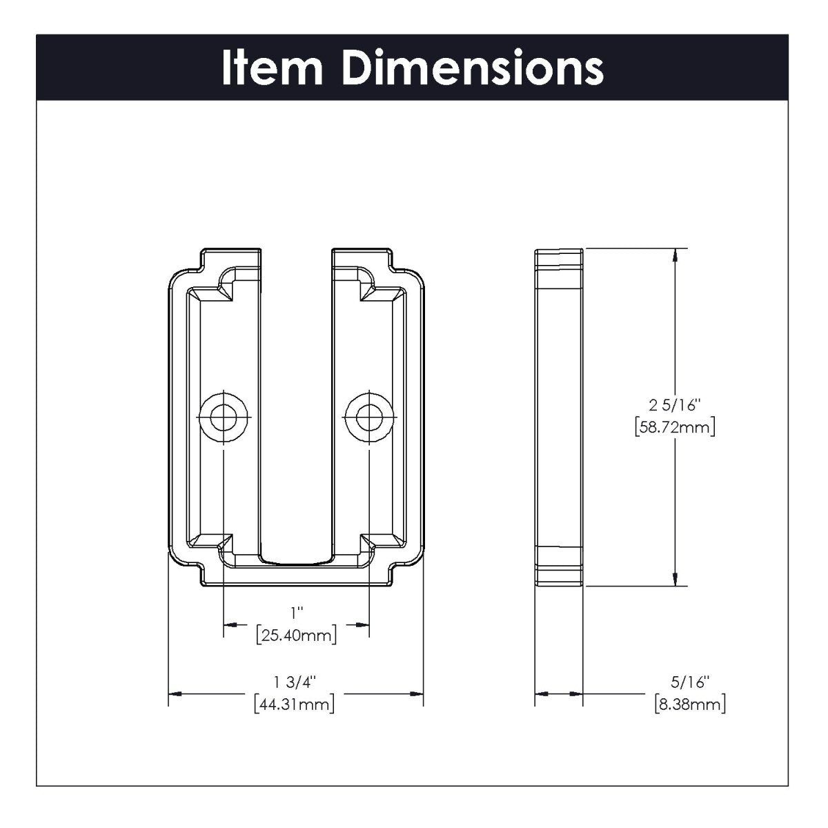 Coventry Collection - Belwith Keeler - Hook Backplate, 1" C/C | B078002 - BUILDMYPLACE