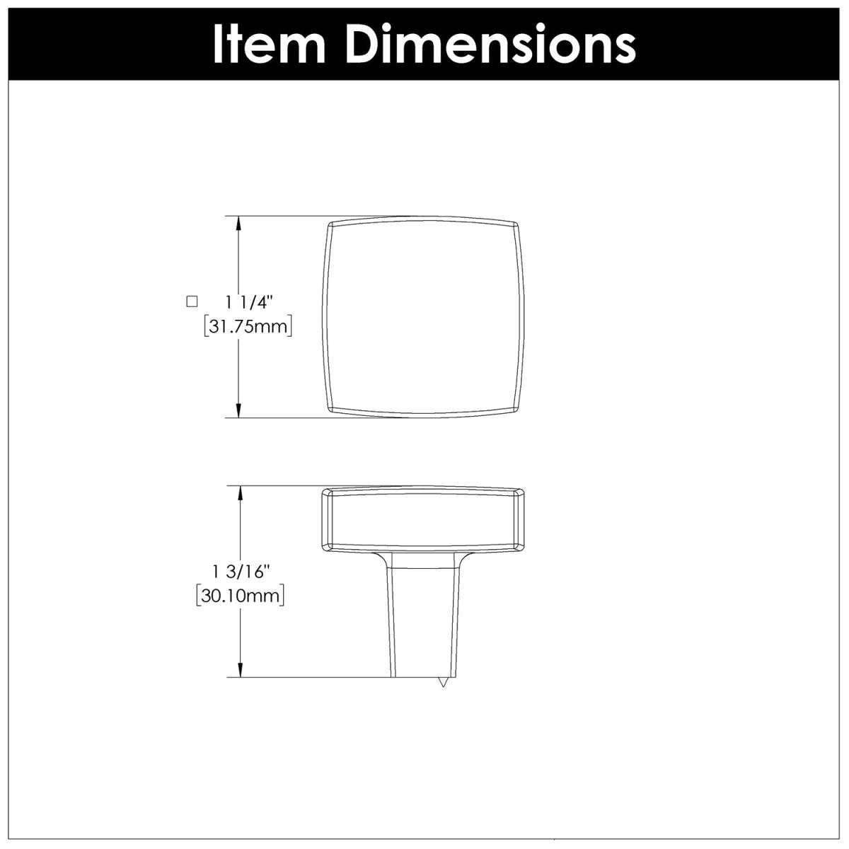 Coventry Collection - Belwith Keeler - Knob, 1 - 1/4" Sq. | B077986 - BUILDMYPLACE