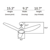 CRANSTON 52 inch 3 - Blade No Light Smart Ceiling Fan with Remote - LEDMyPlace