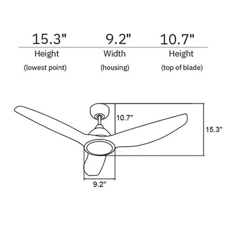 CRANSTON 52 inch 3 - Blade No Light Smart Ceiling Fan with Remote - LEDMyPlace