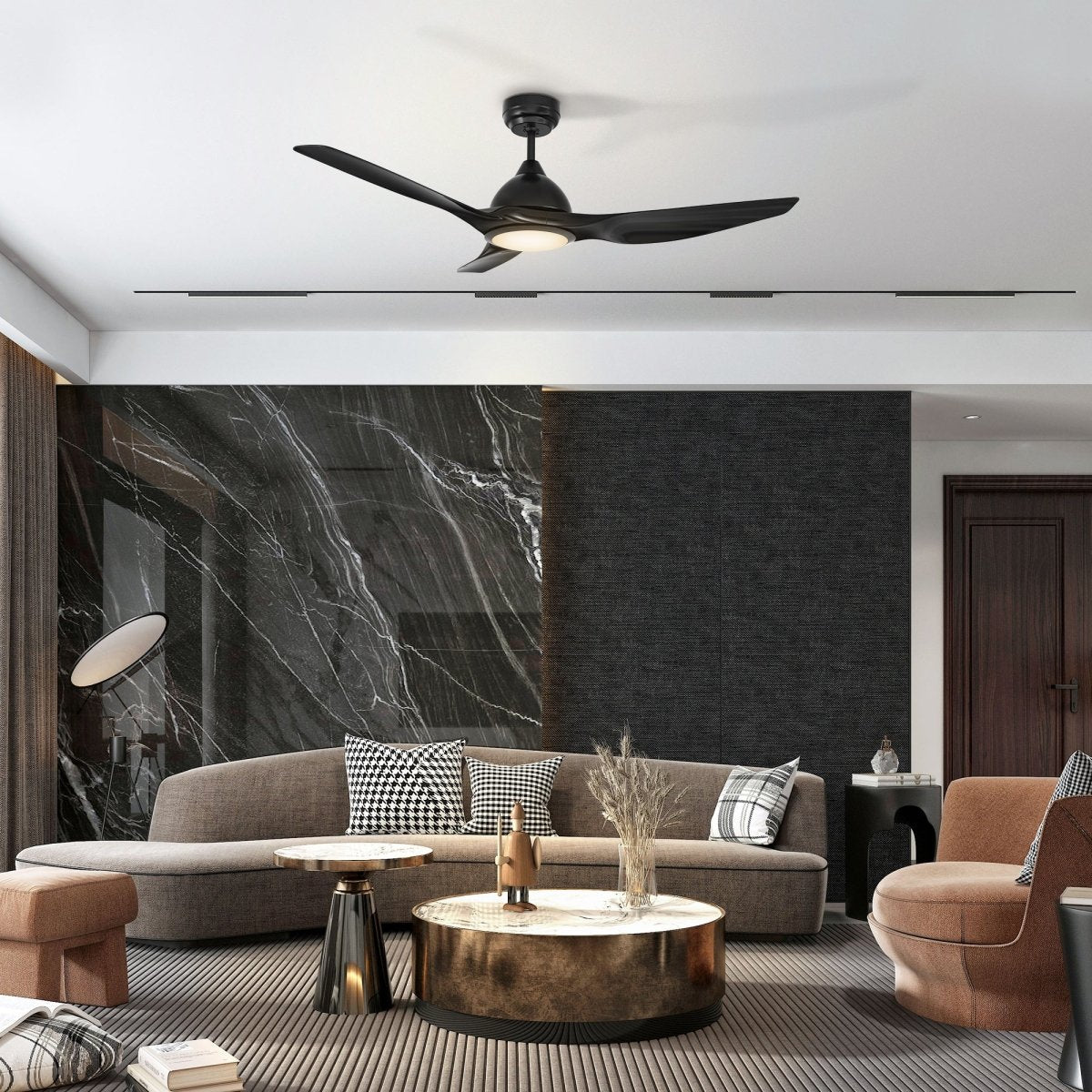 CRANSTON 52 inch 3 - Blade Smart Ceiling Fan with LED Light & Remote - LEDMyPlace