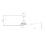 CRANSTON 52 inch 3 - Blade Smart Ceiling Fan with LED Light & Remote - LEDMyPlace