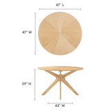 Crossroads 47" Round Wood Dining Table - BUILDMYPLACE