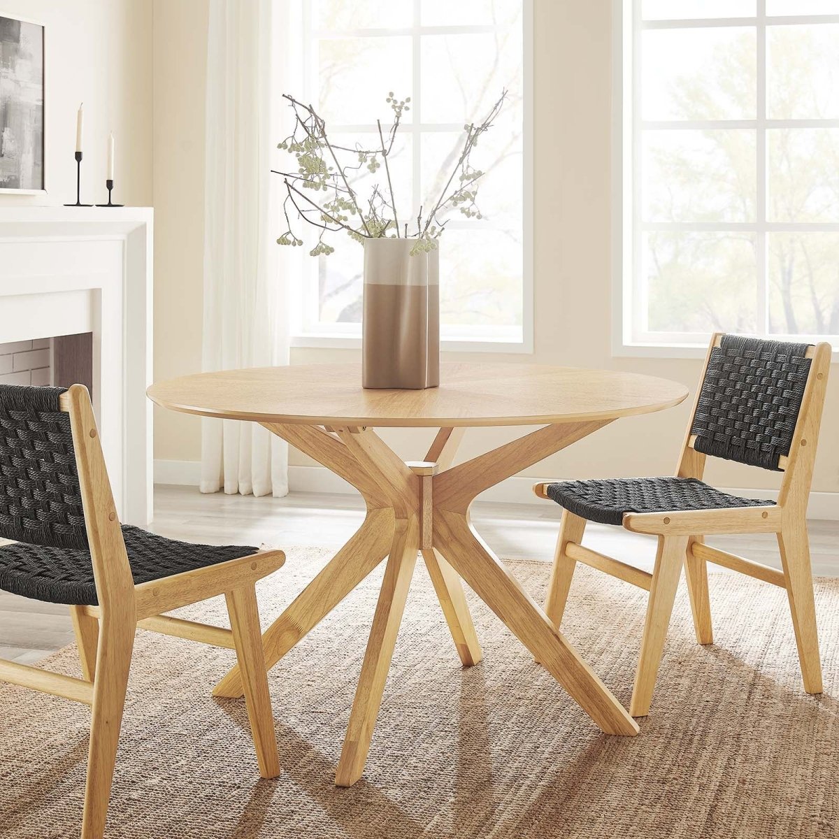 Crossroads 47" Round Wood Dining Table - BUILDMYPLACE