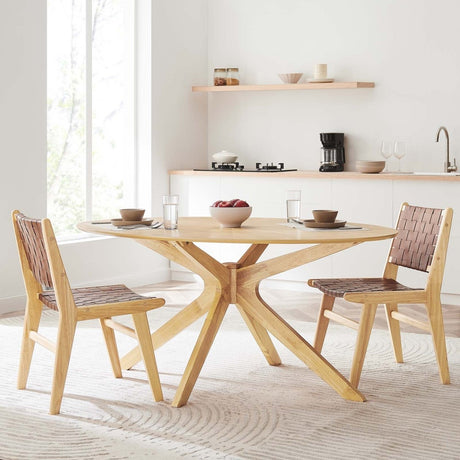 Crossroads 63" Oval Wood Dining Table - BUILDMYPLACE