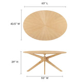 Crossroads 63" Oval Wood Dining Table - BUILDMYPLACE