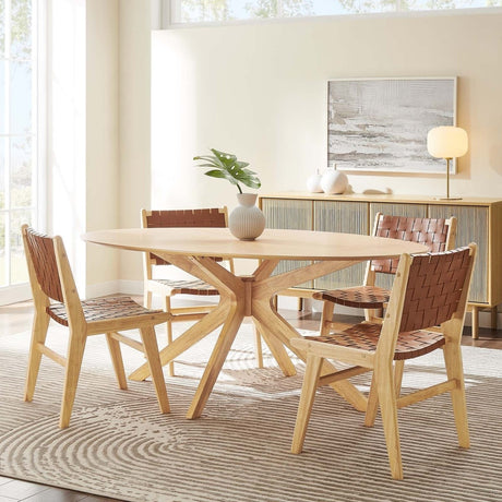 Crossroads 71" Oval Wood Dining Table - BUILDMYPLACE