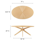 Crossroads 71" Oval Wood Dining Table - BUILDMYPLACE