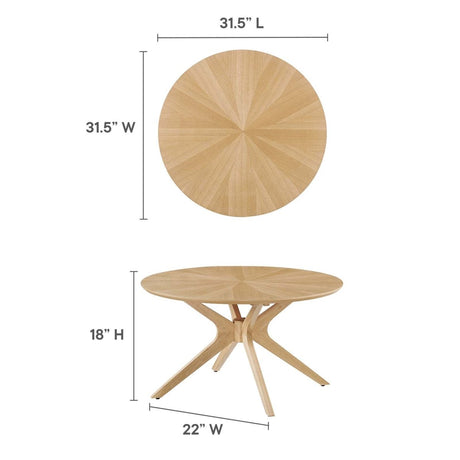 Crossroads Round Wood Coffee Table - BUILDMYPLACE