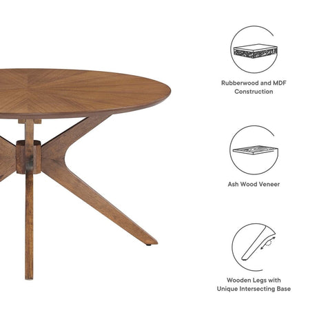 Crossroads Round Wood Coffee Table - BUILDMYPLACE