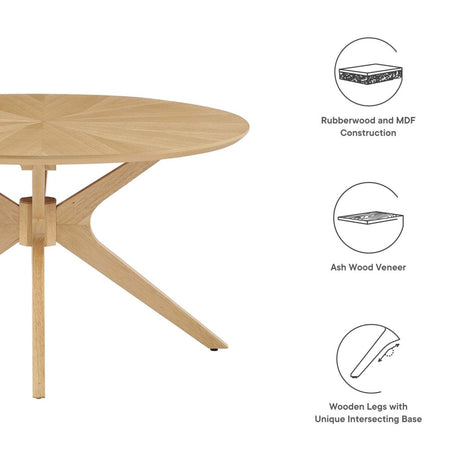 Crossroads Round Wood Coffee Table - BUILDMYPLACE