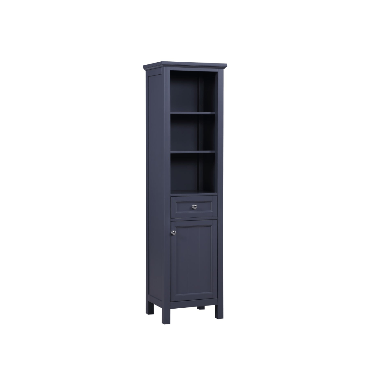 Cunningham Freestanding Bathroom Linen Side Cabinet With Open Shelves Storage, 1 Drawer & Door - BUILDMYPLACE