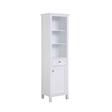 Cunningham Freestanding Bathroom Linen Side Cabinet With Open Shelves Storage, 1 Drawer & Door - BUILDMYPLACE