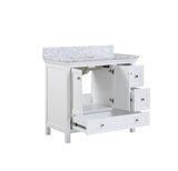 Cunningham Freestanding Modern Bathroom Vanity with Carrara White Marble Sink Top - BUILDMYPLACE