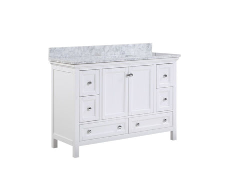 Cunningham Freestanding Modern Bathroom Vanity with Carrara White Marble Sink Top - BUILDMYPLACE