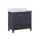 Cunningham Freestanding Modern Bathroom Vanity with Carrara White Marble Sink Top - BUILDMYPLACE