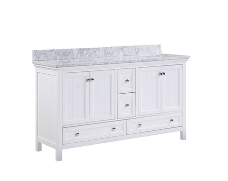 Cunningham Freestanding Modern Bathroom Vanity with Carrara White Marble Sink Top - BUILDMYPLACE