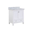 Cunningham Freestanding Modern Bathroom Vanity with Carrara White Marble Sink Top - BUILDMYPLACE