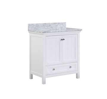 Cunningham Freestanding Modern Bathroom Vanity with Carrara White Marble Sink Top