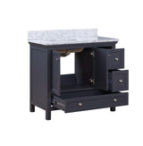 Cunningham Freestanding Modern Bathroom Vanity with Carrara White Marble Sink Top - BUILDMYPLACE