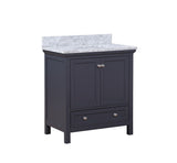 Cunningham Freestanding Modern Bathroom Vanity with Carrara White Marble Sink Top - BUILDMYPLACE