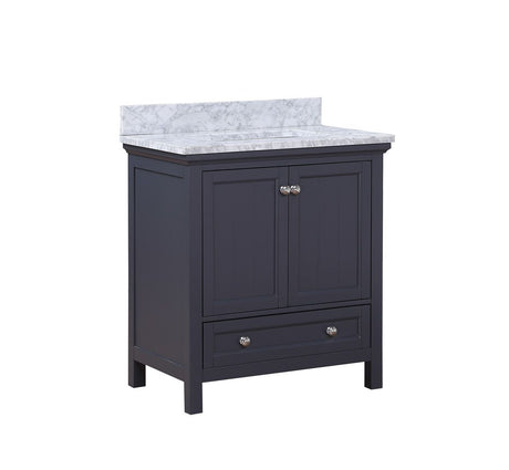 Cunningham Freestanding Modern Bathroom Vanity with Carrara White Marble Sink Top - BUILDMYPLACE