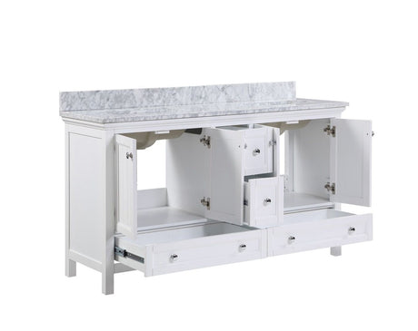 Cunningham Freestanding Modern Bathroom Vanity with Carrara White Marble Sink Top - BUILDMYPLACE