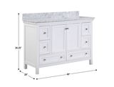 Cunningham Freestanding Modern Bathroom Vanity with Carrara White Marble Sink Top - BUILDMYPLACE