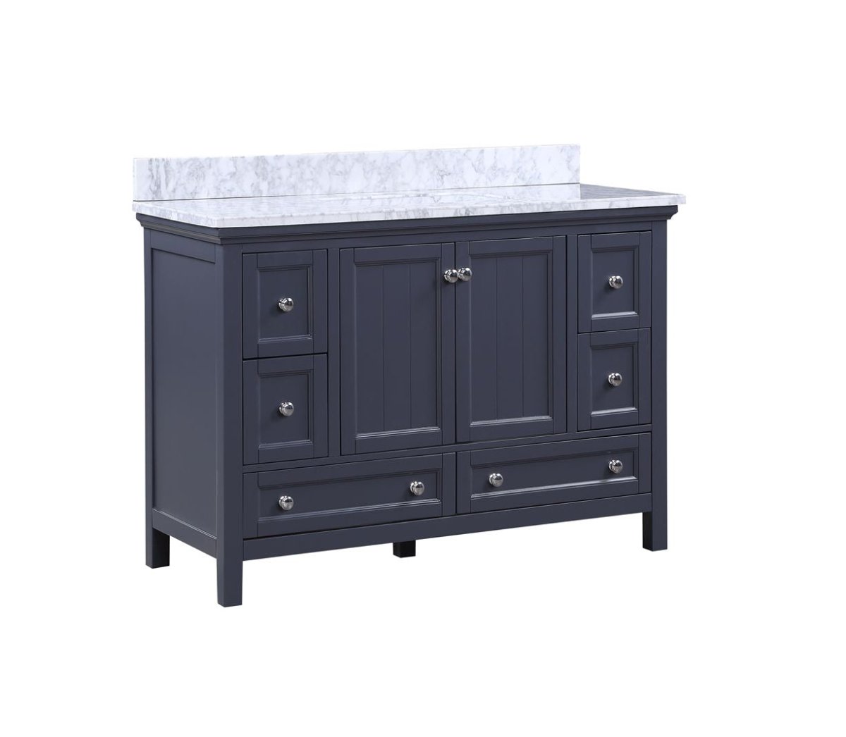 Cunningham Freestanding Modern Bathroom Vanity with Carrara White Marble Sink Top - BUILDMYPLACE