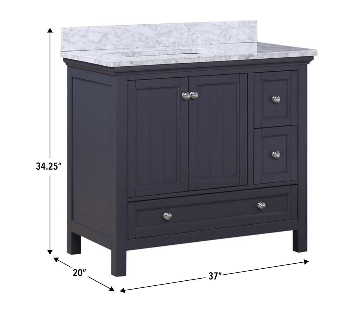 Cunningham Freestanding Modern Bathroom Vanity with Carrara White Marble Sink Top - BUILDMYPLACE