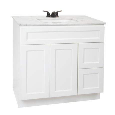 Cunningham white Freestanding Bathroom Vanity Without Sink and Top - BUILDMYPLACE