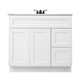 Cunningham white Freestanding Bathroom Vanity Without Sink and Top - BUILDMYPLACE